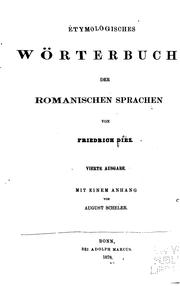 Cover of: Etymologisches Wörterbuch der romanischen Sprachen.