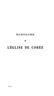 Cover of: Histoire de le̓́glise de Corée by Charles Dallet