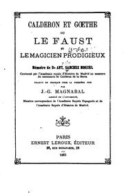 Cover of: Caldéron et Goethe