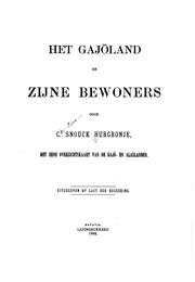 Cover of: Het Gajōland en zijne bewoners.