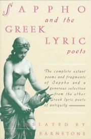 Cover of: Sappho and the Greek lyric poets