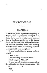 Endymion by Benjamin Disraeli