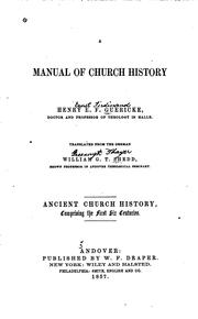 A manual of church history by Heinrich Ernst Ferdinand Guericke