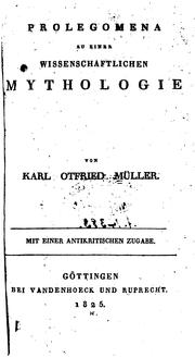 Cover of: Prolegomena zu einer wissenschaftlichen Mythologie by Karl Otfried Müller