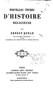 Cover of: Nouvelles études d'histoire religieuse by Ernest Renan