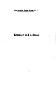 Cover of: Emerson and Vedanta by Paramānanda swāmi