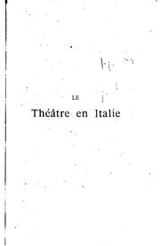 Cover of: Le théâtre en Italie.