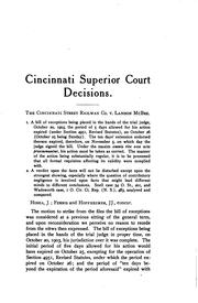 Cover of: Cincinnati Superior court decisions: a collection of cases decided at special and general terms of the Superior court of Cincinnati