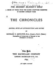 Cover of: The Chronicles by edited, with an introd. and notes by Richard G. Moulton.
