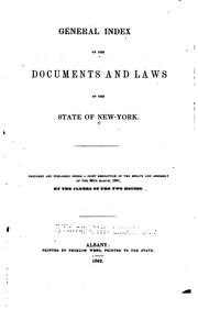 Cover of: General index of the documents and laws of the state of New-York. [1777-1842]