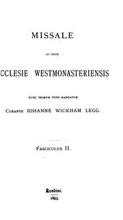 Cover of: Missale ad usum Ecclesie westmonasteriensis by Catholic Church