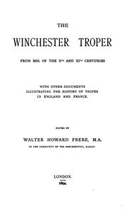 Cover of: The Winchester troper, from mss. of the Xth and XIth centuries by Catholic Church