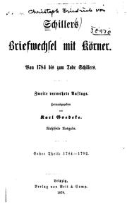 Cover of: Schillers briefwechsel mit Körner.