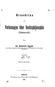 Cover of: Grundriss zu Vorlesungen über Rechtsphilosophie (Naturrecht).