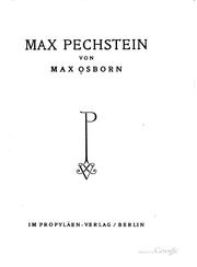 Max Pechstein by Osborn, Max