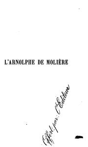 Cover of: L'Arnolphe de Molière.