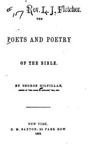 Cover of: The poets and poetry of the Bible.: By George Gilfillan.