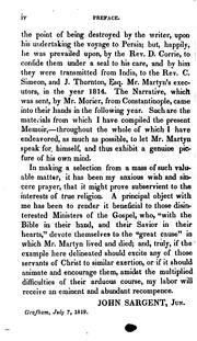Memoir of the Rev. Henry Martyn .. by Sargent, John