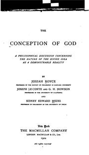 Cover of: The  conception of God. by Josiah Royce