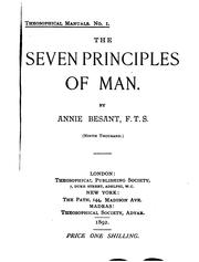 Cover of: The seven principles of man. by Annie Wood Besant