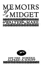 Memoirs of a midget by Walter De la Mare