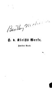 Cover of: H. v. Kleists Werke