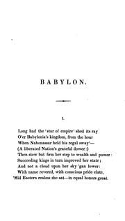 Cover of: Babylon: a poem.