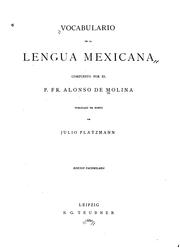 Cover of: Vocabulario de la lengua méxicana