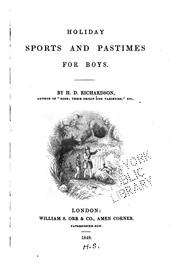 Cover of: Holiday sports and pastimes for boys.