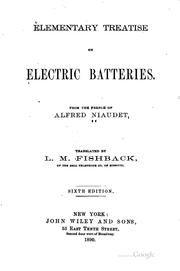 Cover of: Elementary treatise on electric batteries.