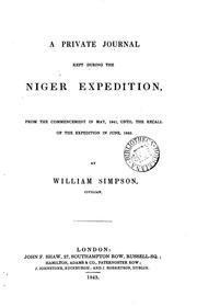 A private journal kept during the Niger expedition by Simpson, William of the Niger expedition.