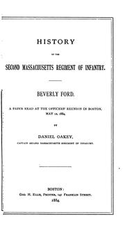 Cover of: History of the Second Massachusetts regiment of infantry.: Beverly Ford.