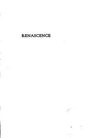 Cover of: Renascence: and other poems