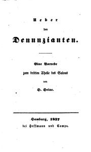Cover of: Ueber den Denunzianten.: Eine vorrede zum dritten Theile des Salons von H. Heine.