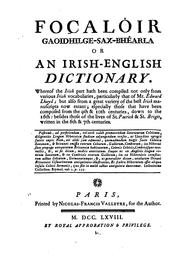 Cover of: Focalóir gaoidhilge-sax-bhéarla, or An Irish-English dictionary. by O'Brien, John Bp.