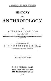 Cover of: History of anthropology