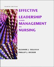 Cover of: Effective leadership and management in nursing