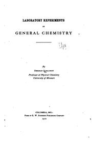 Cover of: Laboratory experiments in general chemistry