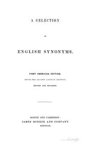 Cover of: A selection of English synonyms.