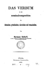 Cover of: Das Verbum in der Nominalcomposition im Deutschen, Griechischen, Slavischen und Romanischen.