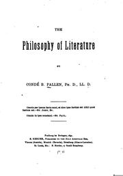 Cover of: The philosophy of literature