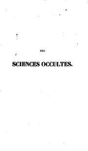 Cover of: Des sciences occultes