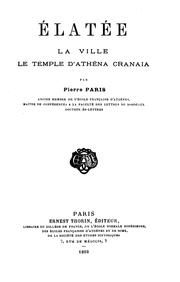 Cover of: Élatée: la ville, le temple d'Athéna Cranaia
