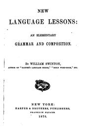Cover of: New language lessons: an elementary grammar and composition