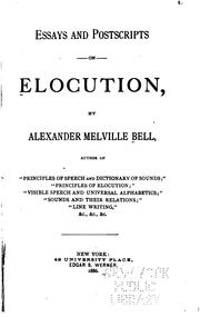 Cover of: Essays and postscripts on elocution