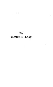 Cover of: The common law by Robert W. Chambers