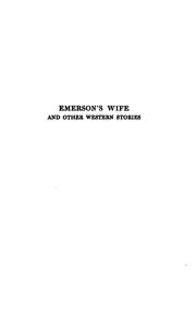 Cover of: Emerson's wife: and other western stories