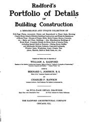 Cover of: Radford's portfolio of details of building construction: a remarkable and unique collection of full-page plates, accurately drawn and reproduced to exact scale. Complete details for every style of interior trim, including special built-in features.