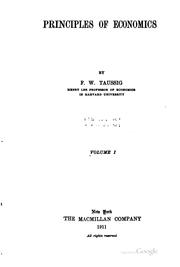 Principles of economics by F. W. Taussig