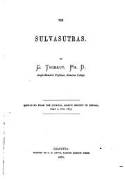 Cover of: The Śulvasútras.